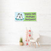 おもしろいhappy blue footed boobies踊り漫画 横断幕 (インサイチュ)