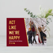 おもしろいHappy Christmas Photo 箔シーズンカード (立ち正面)