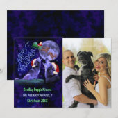 おもしろいHappy Howlidays Christmas Dog Family Photo シーズンカード (正面/裏面)