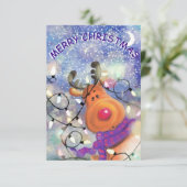 おもしろいHappy Reindeer付きクリスマスカード カード (スタンド正面)