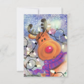 おもしろいHappy Reindeer付きクリスマスカード カード (裏面)