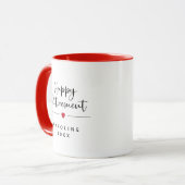 おもしろいHappy Retirement赤いハート マグカップ (正面左)