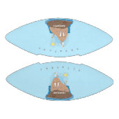 おもしろいhappy walrus cartoonイラストレーション アメリカンフットボール (パネル)