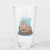 おもしろいhappy walrus cartoonイラストレーション タンブラーグラス (裏面)