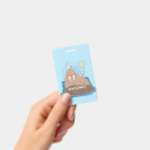 おもしろいhappy walrus cartoonイラストレーション バッジ (手持ち)