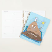 おもしろいhappy walrus cartoonイラストレーション プランナー手帳 (ディスプレー)