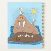 おもしろいhappy walrus cartoonイラストレーション プランナー手帳 (裏面)