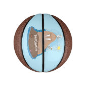 おもしろいhappy walrus cartoonイラストレーション ミニバスケットボール (縦)