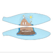 おもしろいhappy walrus cartoonイラストレーション ミニバスケットボール (パネル)