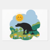 「おもしろいHello Summer」Pooping Lab Wrapping紙 ラッピングペーパーシート (正面3)