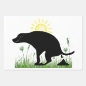 「おもしろいHello Summer」Pooping Lab Wrapping紙 ラッピングペーパーシート (正面2)