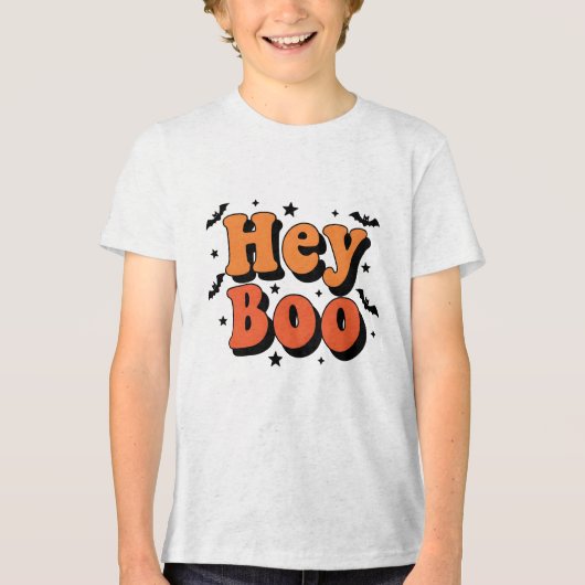 おもしろいHey Boo Shirt - 不気味 Season Halloween Tee トライブレンドTシャツ (正面)
