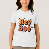 おもしろいHey Boo Shirt - 不気味 Season Halloween Tee トライブレンドTシャツ (正面)