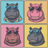 おもしろいHippoステッカークールバンドル シール (正面)