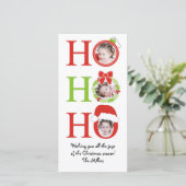 おもしろいHO HOフォトフレームクリスマスグリーティングカード シーズンカード (スタンド正面)