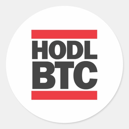 おもしろいHODL BTC Bitcoin Cryptocurrencyプリント ラウンドシール (正面)