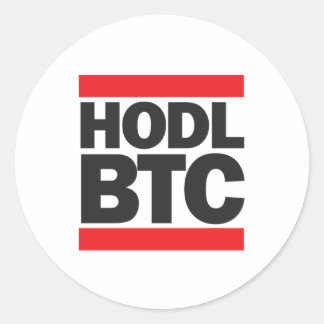 おもしろいHODL BTC Bitcoin Cryptocurrencyプリント ラウンドシール