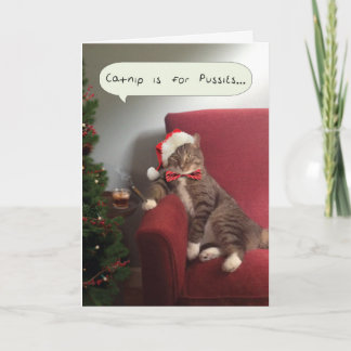 おもしろいHoliday Cat Card, Catnip is for Pussies シーズンカード