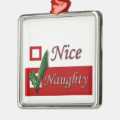 おもしろいHoliday Decoration Listいけな Nice List メタルオーナメント (左)