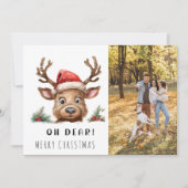 おもしろいHoliday Reindeer Christmas Photo Card (正面)