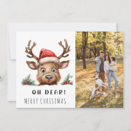 おもしろいHoliday Reindeer Christmas Photo Card