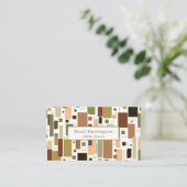 おもしろいHQコードレトロ名刺ミッドセンチュリーモダン 名刺 (スタンド正面)