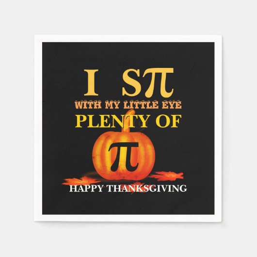 おもしろいiスパイカボチャのパイ感謝祭 スタンダードカクテルナプキン (正面)