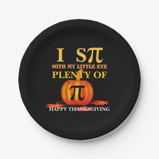 おもしろいiスパイカボチャのパイ感謝祭 ペーパープレート (正面)