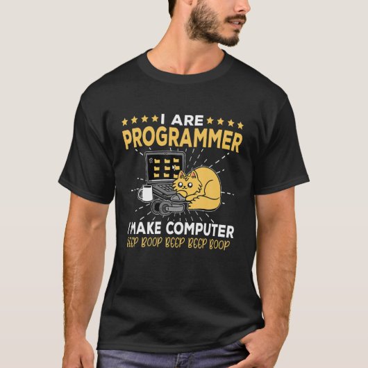 "おもしろいI Are Programmer Cat" – コーディング Tシャツ (正面)