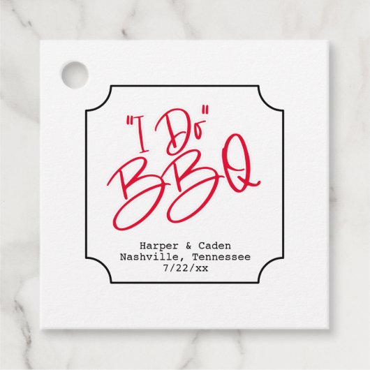 おもしろいI do BBQブライダルシャワー フェイバータグ (正面)