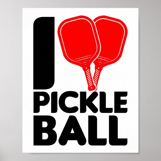 おもしろいI Love Pickleballハート ポスター (正面)