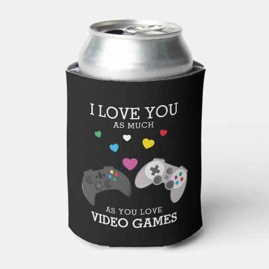 'おもしろいI love you' Video Games |パーソナライズされた | 缶クーラー (缶正面)