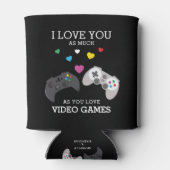 'おもしろいI love you' Video Games |パーソナライズされた | 缶クーラー (裏面)