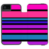おもしろいIIIストライプ色+背景色 INCIPIO iPhoneウォレットケース (フォリオオープン)
