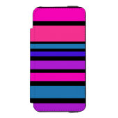 おもしろいIIIストライプ色+背景色 INCIPIO iPhoneウォレットケース (フォリオ 正面)
