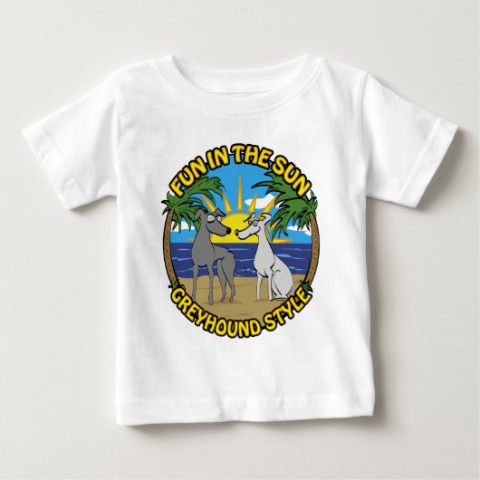 おもしろいIN THE SUN GREYHOUNDスタイル ベビーTシャツ (正面)