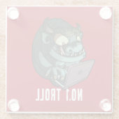 おもしろいInternet Troll Number 1 Troll Laptop Cartoon ガラスコースター (裏面)