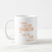 おもしろいInventor引用文ミニマリストタイポグラフィオレンジ コーヒーマグカップ (左)