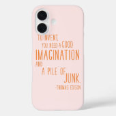 おもしろいInventor引用文ミニマルタイポグラフィオレンジ Case-Mate iPhoneケース (裏面)