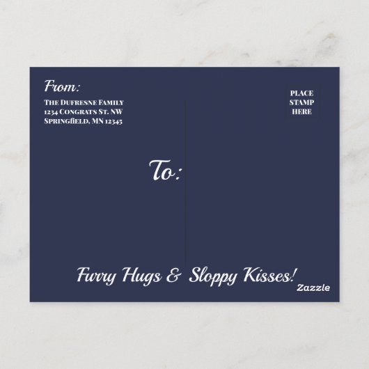 「おもしろいIt's A」という新しいペットのアナウンス ポストカード (裏面)