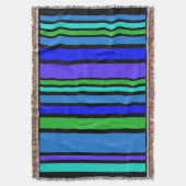 おもしろいIVストライプ色+背景色 スローブランケット (正面縦)