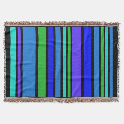 おもしろいIVストライプ色+背景色 スローブランケット (正面)
