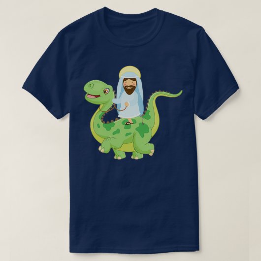 おもしろいJesus Dinosatic Atheist Evolution Hu Tシャツ (デザイン正面)