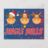 おもしろいJingle Bullsクリスマスポストカード ポストカード (正面)