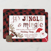 おもしろいJingle & Mingleホリデーパーティー 招待状 (正面/裏面)