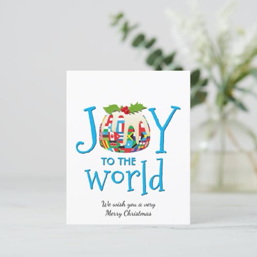 おもしろいJOY TO THE WORLD Budgetクリスマスカード (スタンド正面)