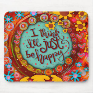 おもしろいJust Be Happy引用文Inspirityマウスパッド マウスパッド