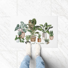 "おもしろいJust One More Plant"水彩植物学 ドアマット