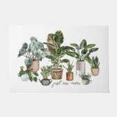 "おもしろいJust One More Plant"水彩植物学 ドアマット (正面)