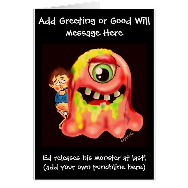 'おもしろいjust surcised'漫画カード – 名前を追加 (正面)